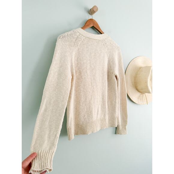 Jenni Kayne | Stanford Cardigan Cotton Linen Blend in Ivory | Sz S - Picture 11 of 11